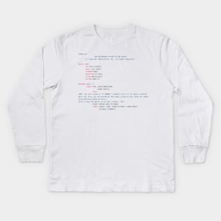 Hitchhikers Code To The Galaxy Kids Long Sleeve T-Shirt